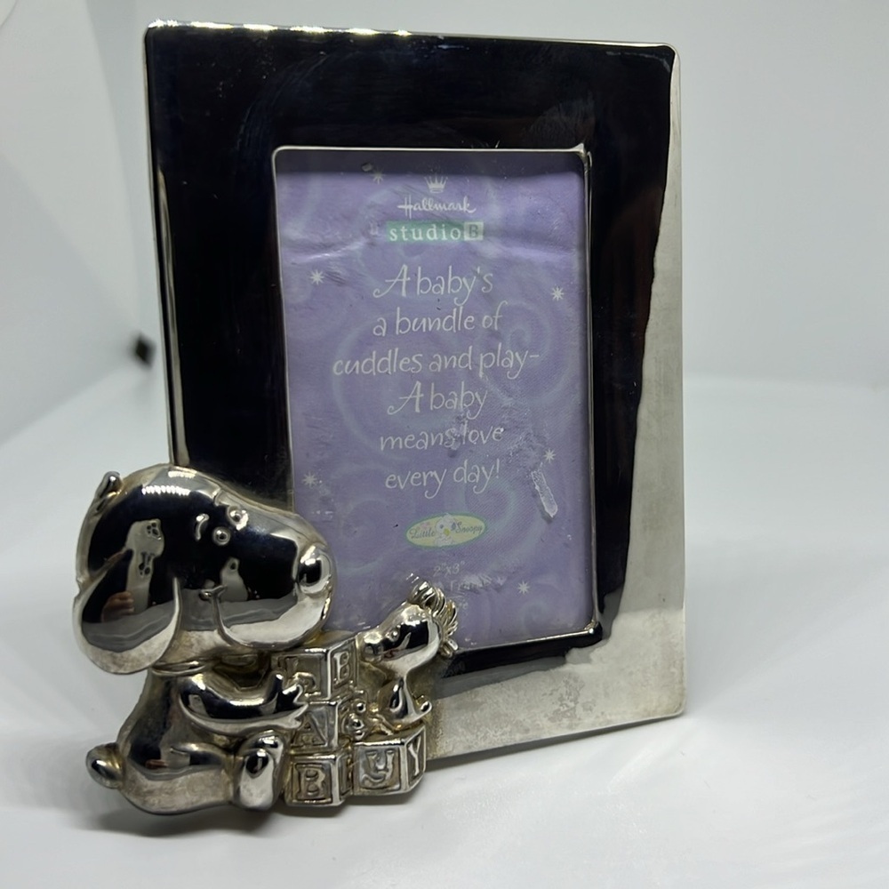 Hallmark Studio B Peanuts Snoopy Silver Photo Frane